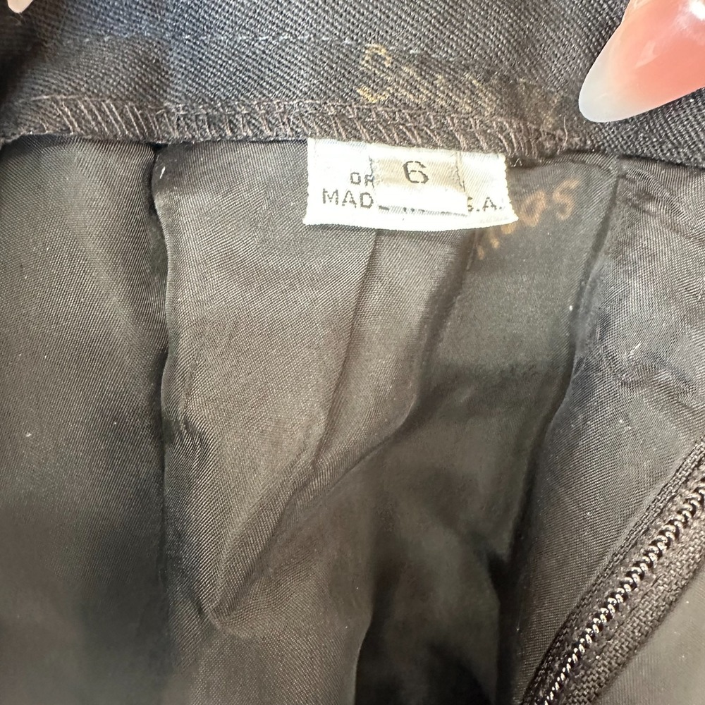 Womens Straight & Pencil Skirt 6 Black Pleated Vented Front Formal Office Career - Picture 6 of 7